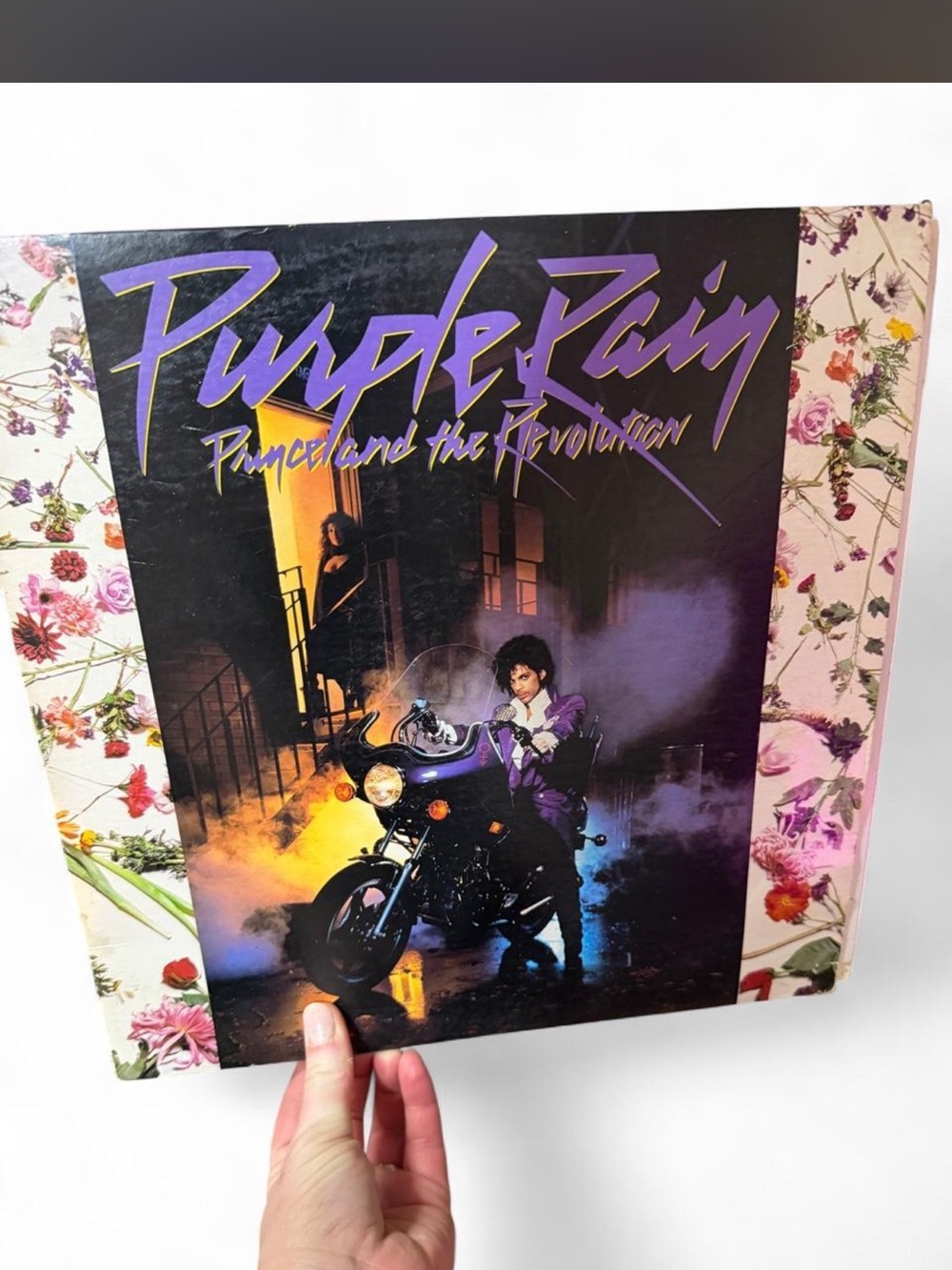 Purple Rain Vinyl Record Cover — Purple, Black, Pink